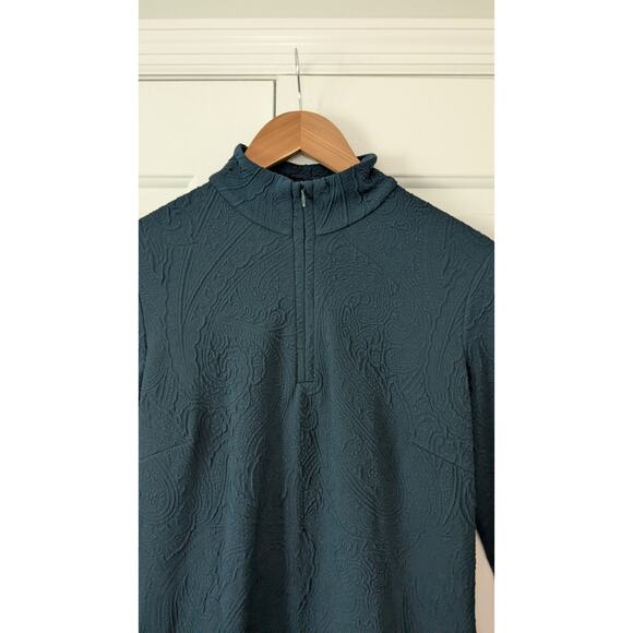 J. McLaughlin Bedford Green Textured Sporty Quarter Zip Dress - Picture 4 of 9